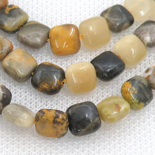 Bumblebee Jasper Beads, square