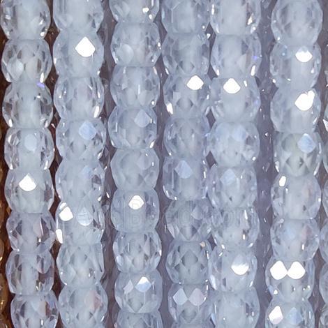 lt.blue Cubic Zircon Beads, faceted rondelle