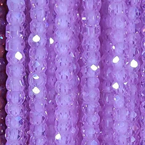 pink Cubic Zircon Beads, faceted rondelle