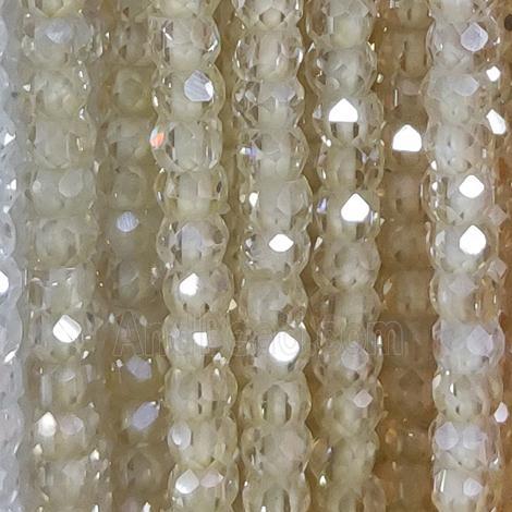 champagne Cubic Zircon Beads, faceted rondelle