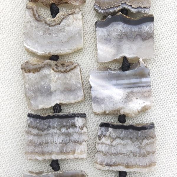 Agate druzy slab beads