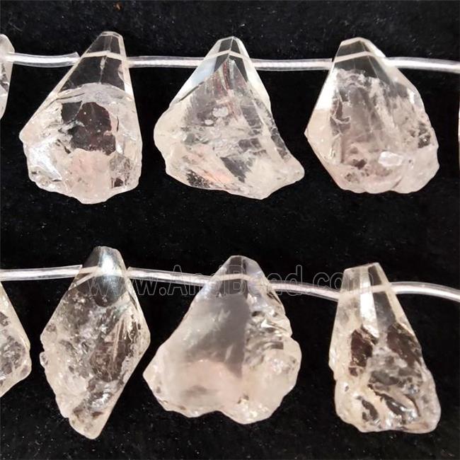 Clear Quartz teardrop beads, topdrilled