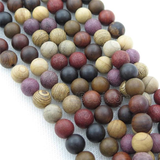 natural Wooden Beads, mixed color, round