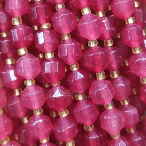 hotpink Jade bullet beads