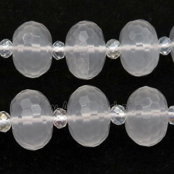 Clear Quartz Beads, faceted rondelle