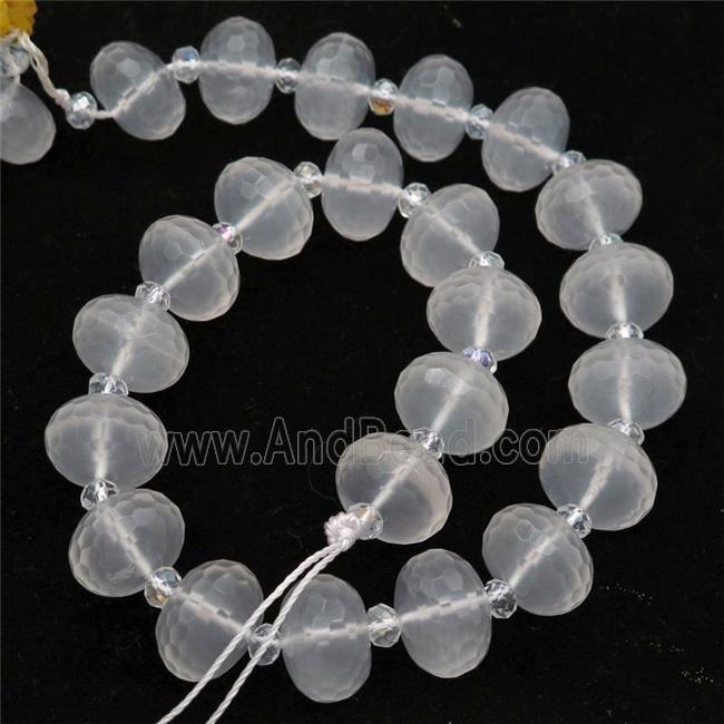 Clear Quartz Beads, faceted rondelle