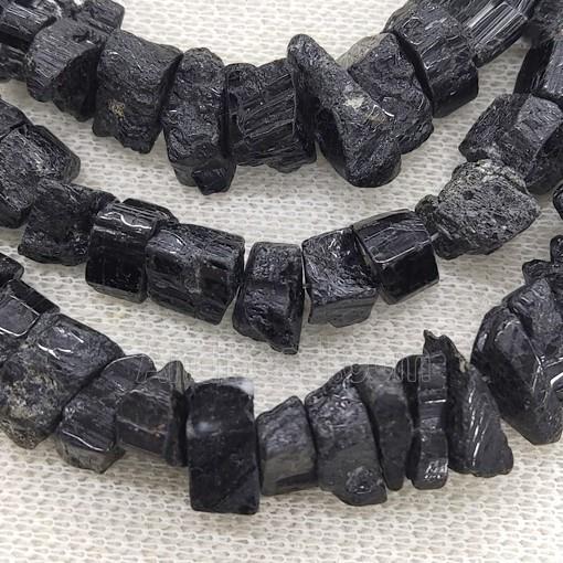 black Tourmaline beads, freeform