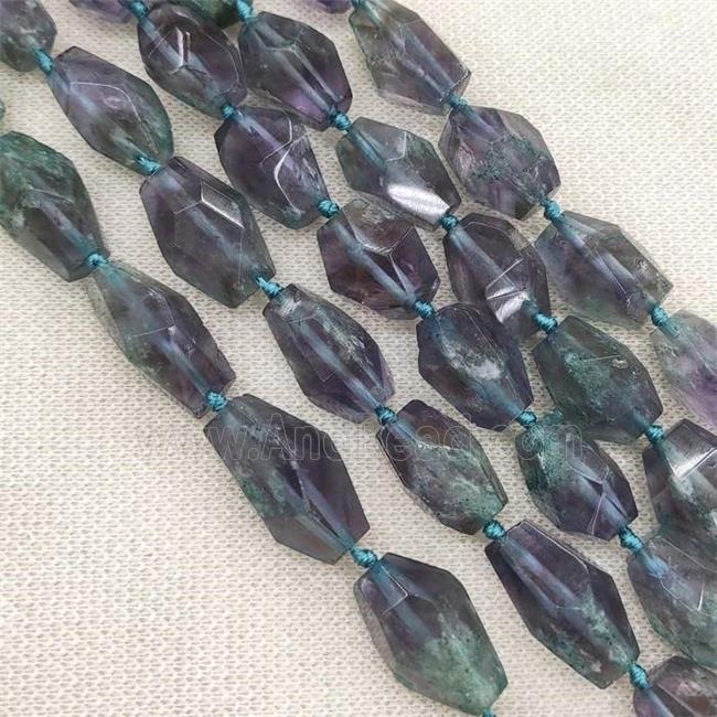 Amethyst Beads with green treated, freeform