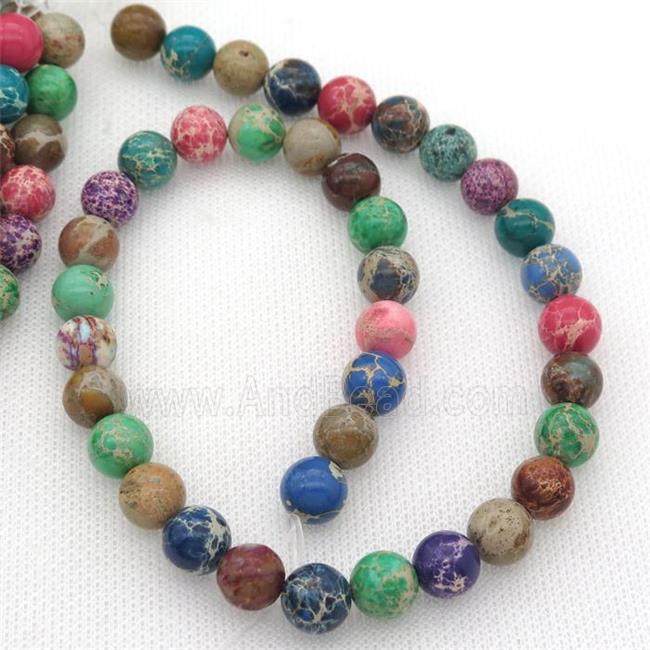 round Imperial Jasper Beads, mix color