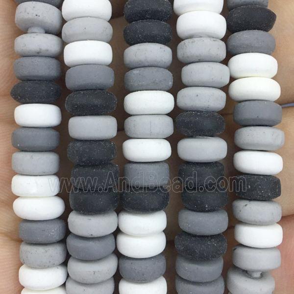 Polymer Clay rondelle beads, mix color