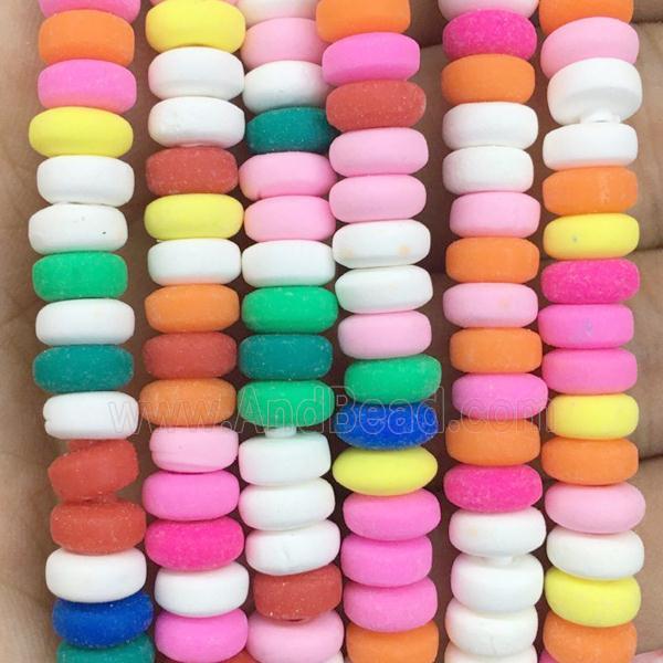 Polymer Clay rondelle beads, mix color