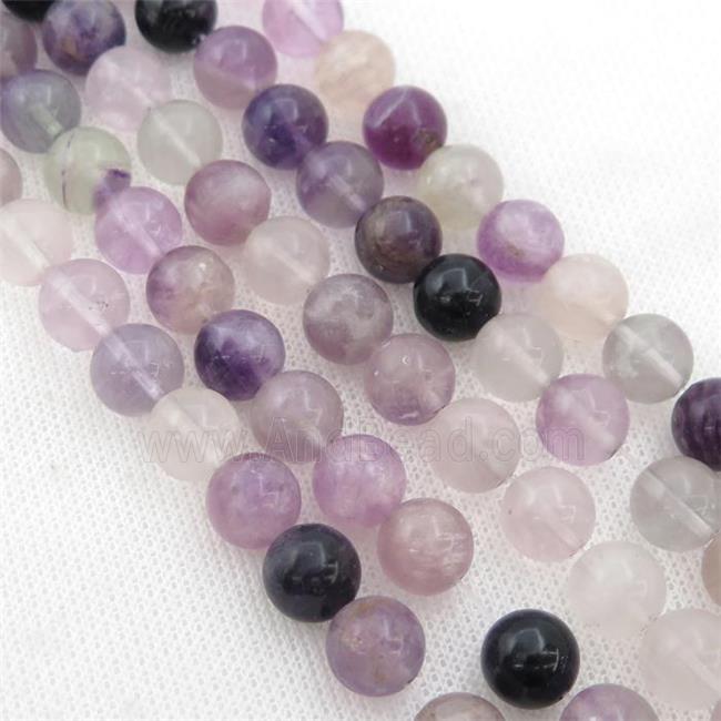 purple Fluorite Beads smooth round