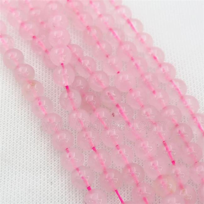 pink Rose Quartz Beads, round
