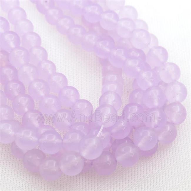 lt.purple Jade Beads, round