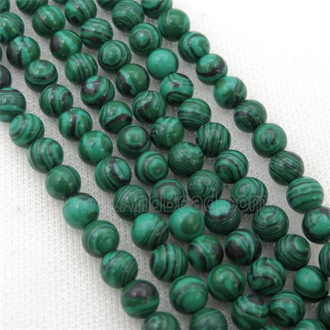 green synthetic Malachite Beads, round