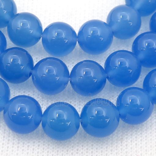 blue Agate Beads, round, dye