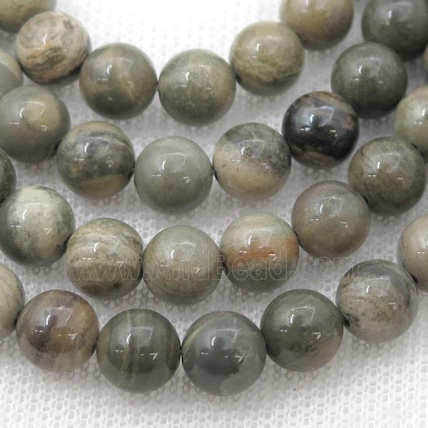 Silver Leaf Jasper Beads, round