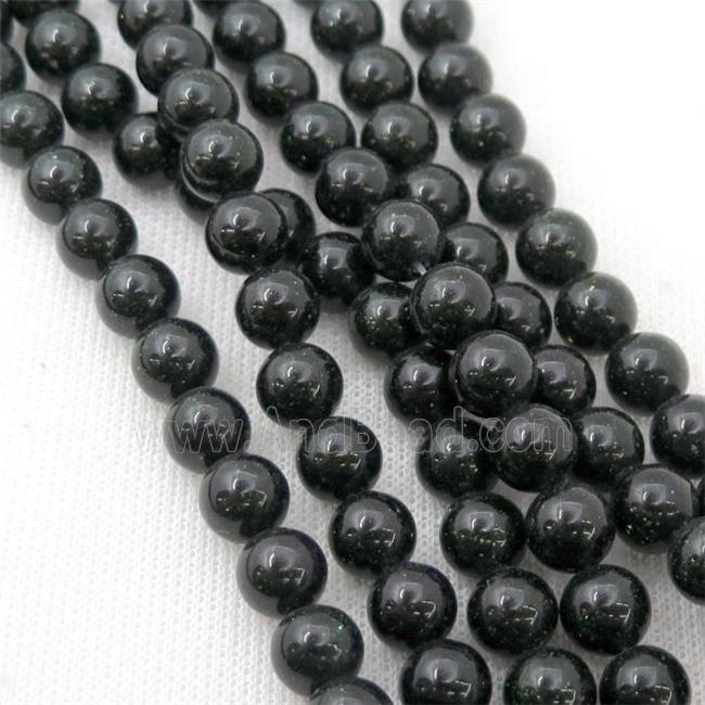 Green SandStone Beads Smooth Round