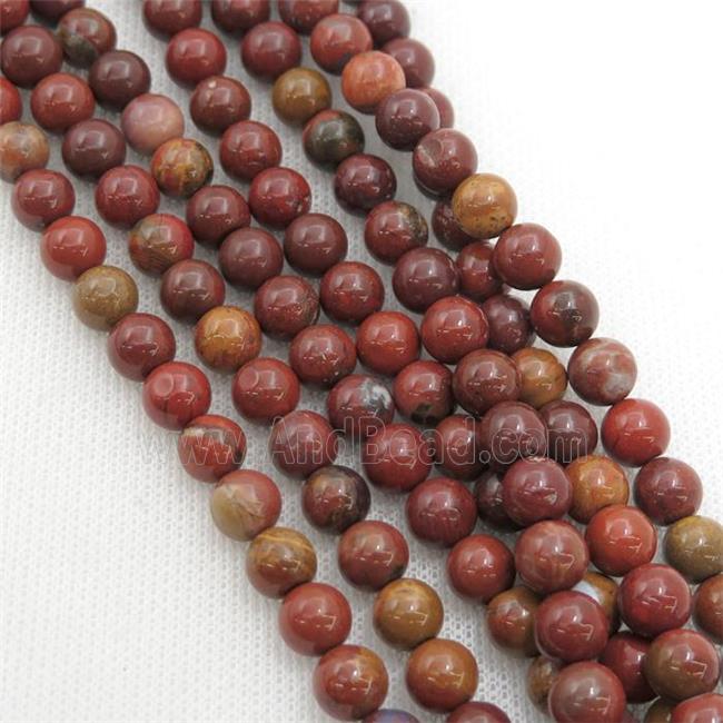 red Nueva Agate Beads, round