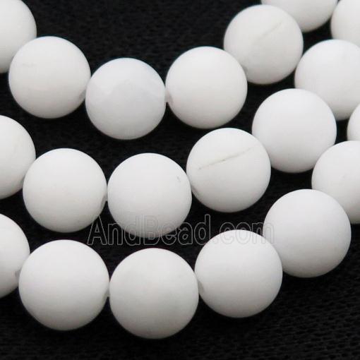 round fired White Jade Beads, matte