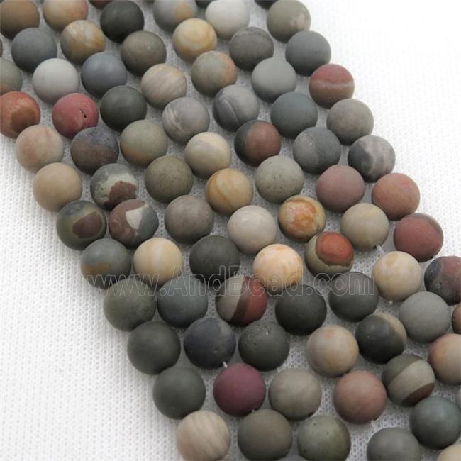 round Ocean Jasper Beads, matte