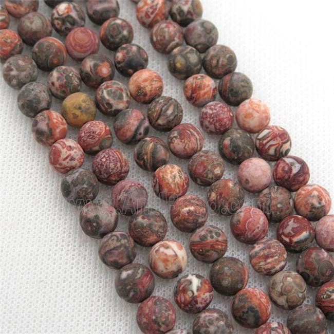 red LeopardSkin Jasper Beads, round, matte