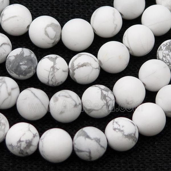round white Howlite Turquoise Beads, matte