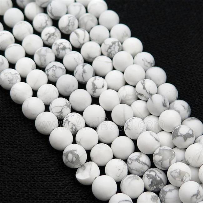 round white Howlite Turquoise Beads, matte