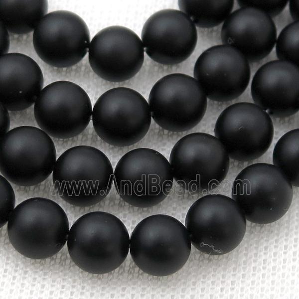 round matte black Onyx Agate Beads