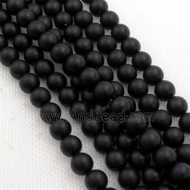 round matte black Onyx Agate Beads