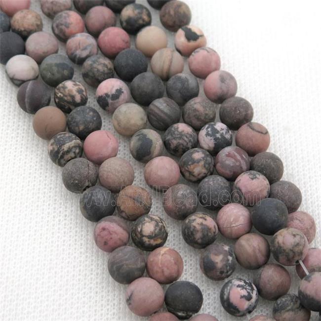 round Rhodonite Beads, matte