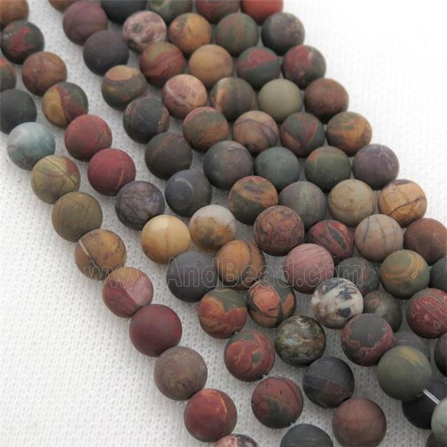 Picasso Creek Jasper Beads Multicolor Round Matte