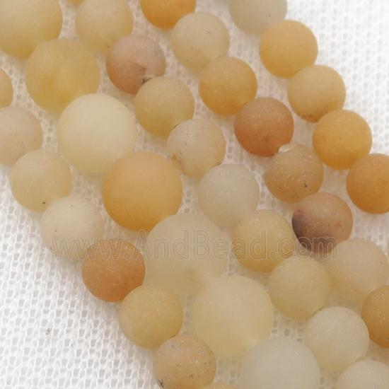 yellow Aventurine Beads, round, matte