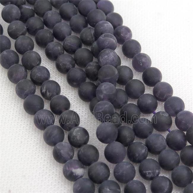 round purple Amethyst Beads, matte