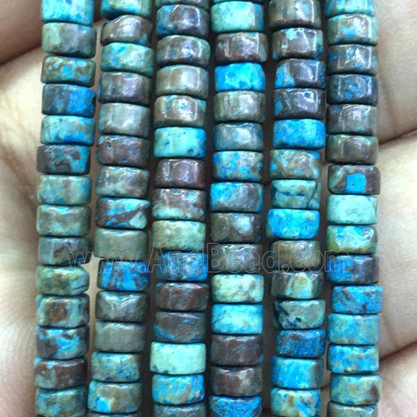 blue flower Agate heishi beads, dye