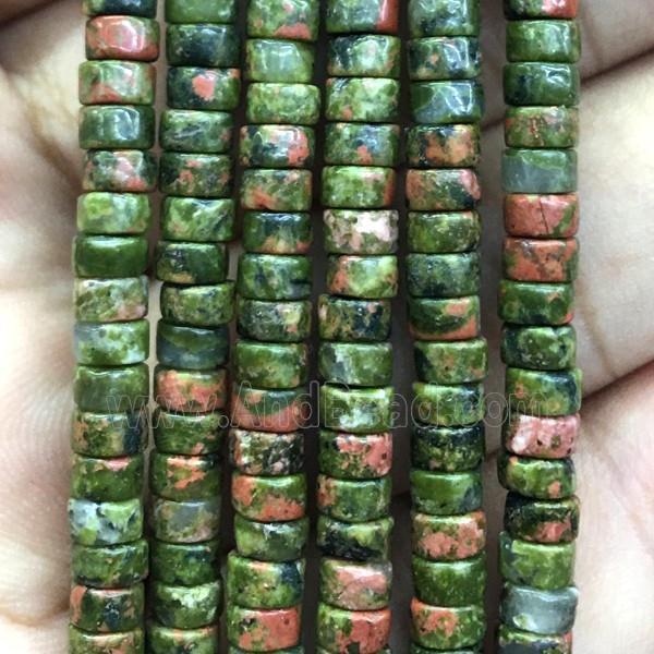 green Unakite heishi beads