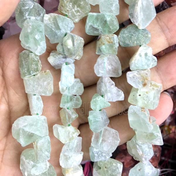 Prehnite nugget chip beads, freeform