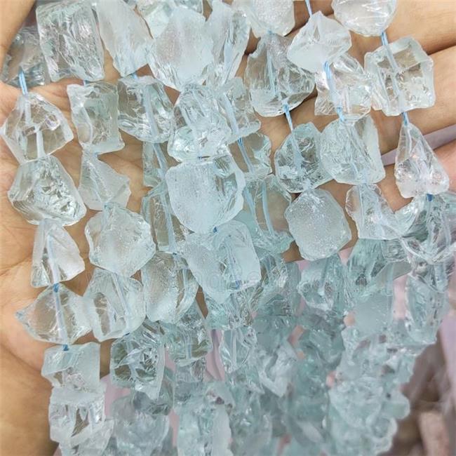 Green Glass Beads Freeform Rough