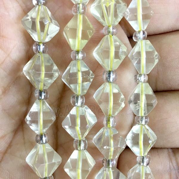 Lemon Quartz bicone beads