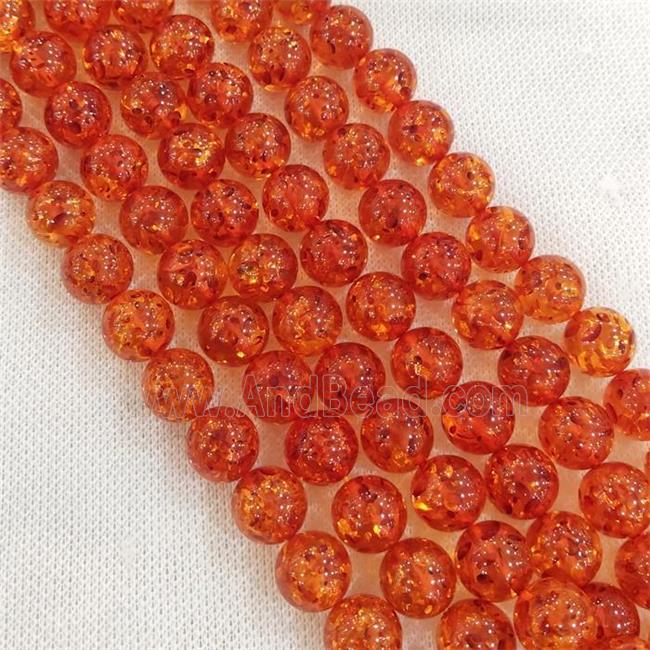 red synthetic Amber Beads, round