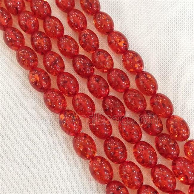 red synthetic Amber barrel Beads