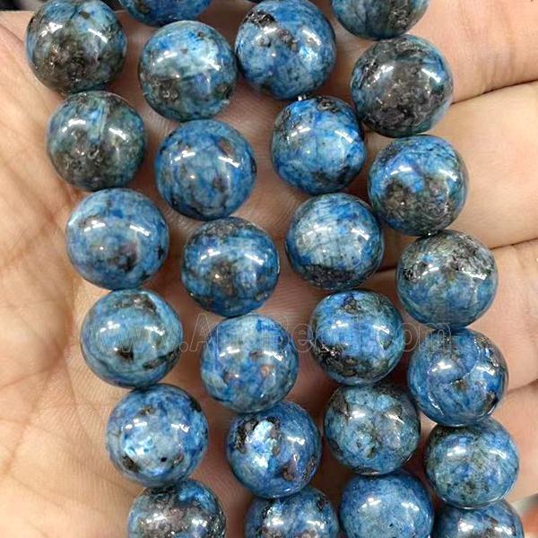 round Marble Beads, blue dye