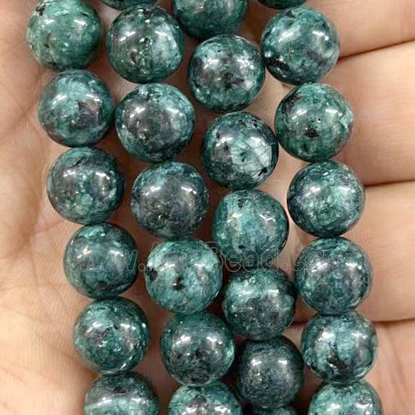 round Marble Beads, green dye
