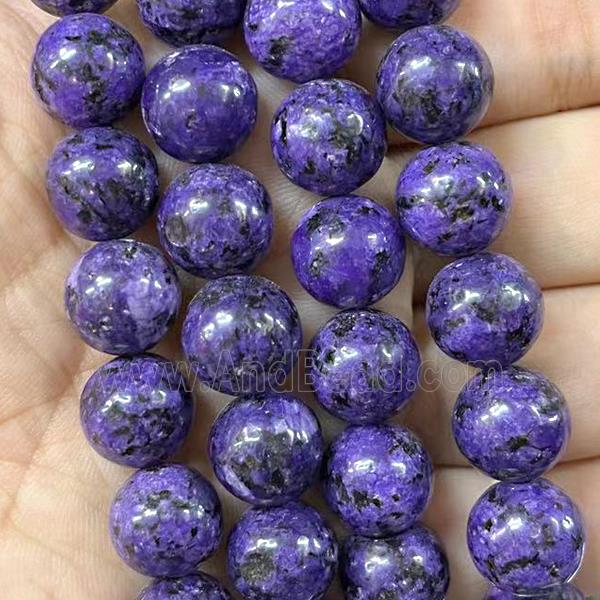 round Marble Beads, purple dye