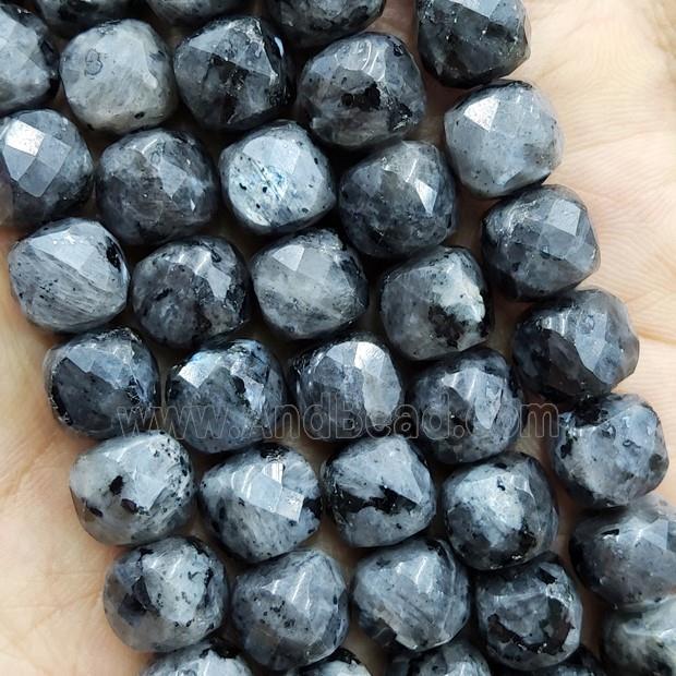 Black Labradorite Cube Beads Larvikite Faceted