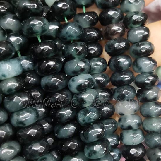 Jade beads, faceted rondelle