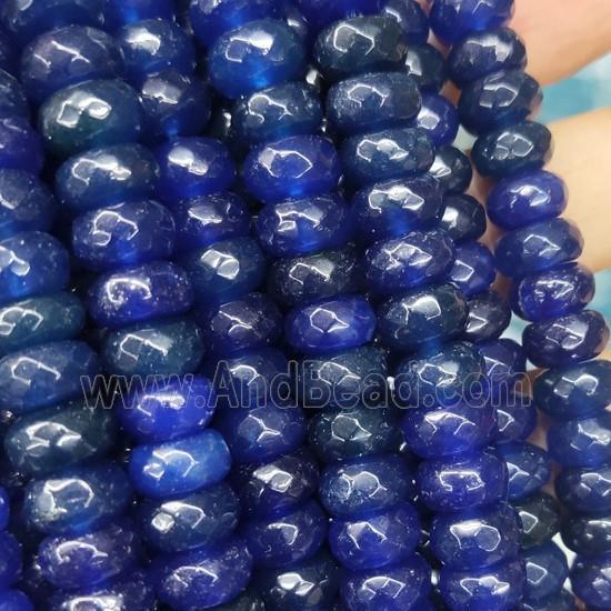 darkblue Jade beads, faceted rondelle