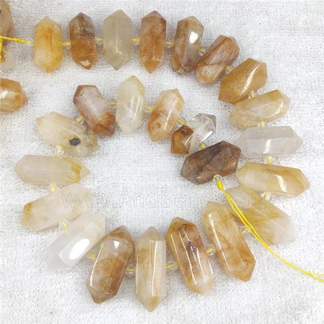 yellow Iron Quartz bullet beads