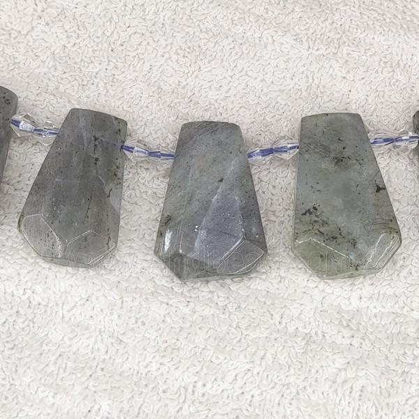 Labradorite teardrop beads, top-drilled