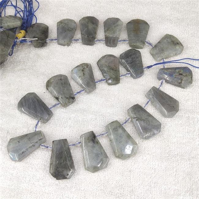 Labradorite teardrop beads, top-drilled